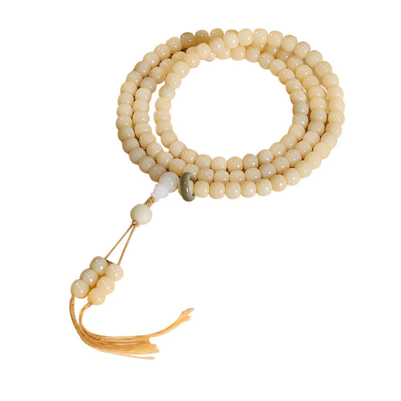 Buddha Stones Pendentif Lotus Racine de Bodhi Pureté 108 Perles Mala Rond Poli à la Main - image 3