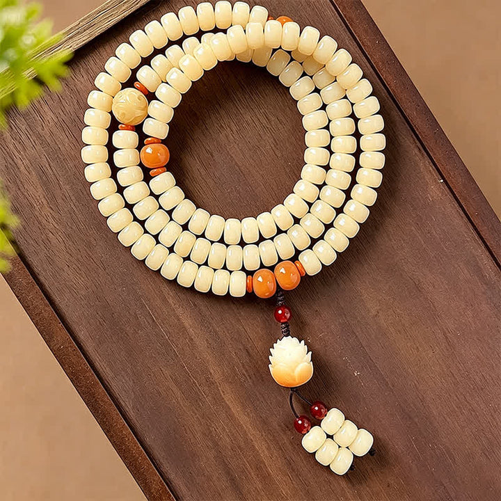 Buddha Stones Pendentif Lotus Racine de Bodhi Pureté 108 Perles Mala Rond Poli à la Main - Perle de comprimé - Graine de Bodhi (Éveil ♥ Sagesse) - image 13