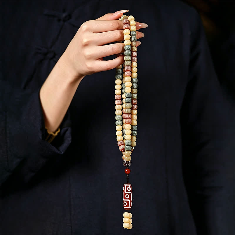 Buddha Stones Mala vintage Bodhi Seed tissée à la main, 108 perles - image 10