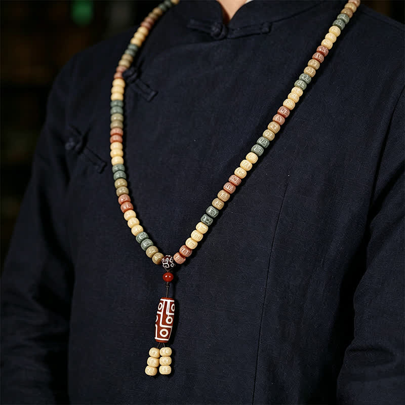 Buddha Stones Mala vintage Bodhi Seed tissée à la main, 108 perles - image 11