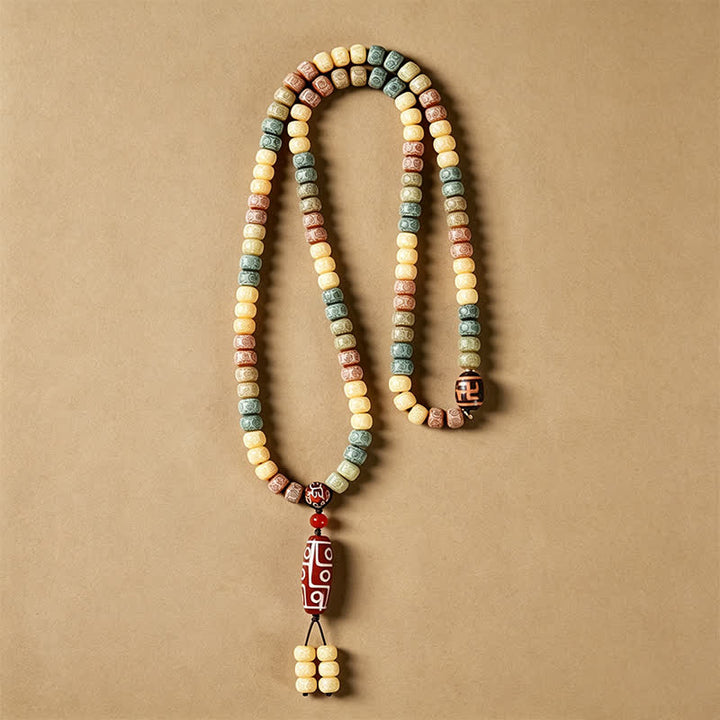 Buddha Stones Mala vintage Bodhi Seed tissée à la main, 108 perles - image 7