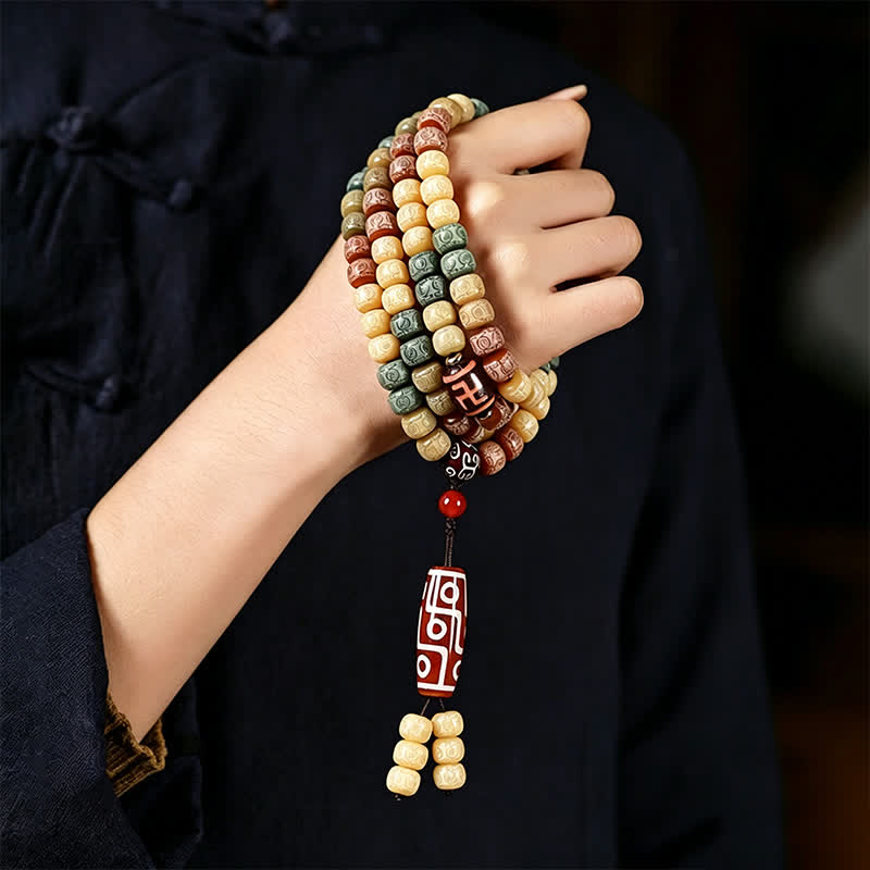 Buddha Stones Mala vintage Bodhi Seed tissée à la main, 108 perles - image 9