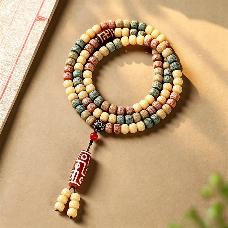 Buddha Stones Mala vintage Bodhi Seed tissée à la main, 108 perles - Graine de Bodhi (Éveil ♥ Sagesse) - image 0