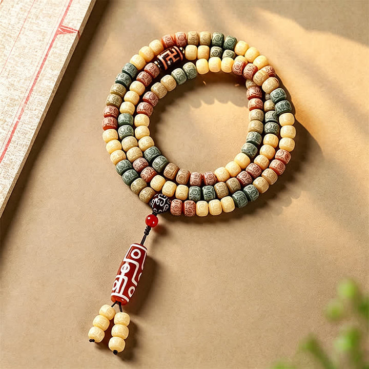 Buddha Stones Mala vintage Bodhi Seed tissée à la main, 108 perles - Graine de Bodhi (Éveil ♥ Sagesse) - image 0