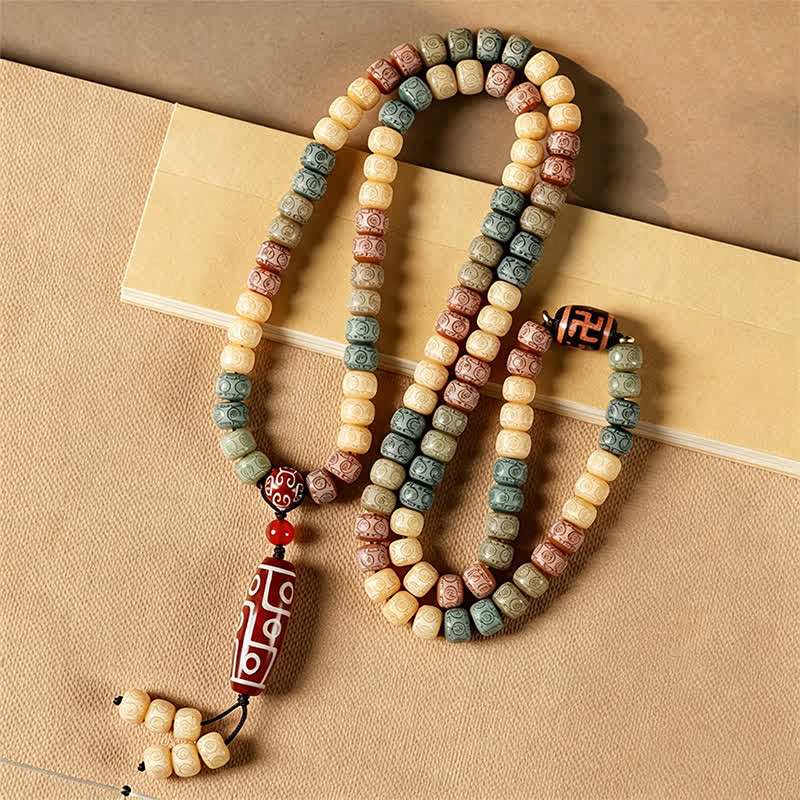 Buddha Stones Mala vintage Bodhi Seed tissée à la main, 108 perles - image 4
