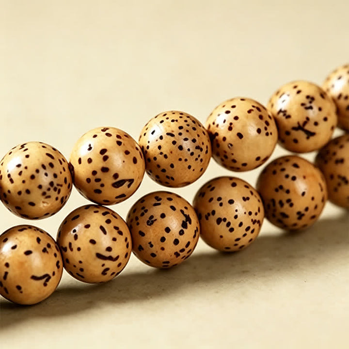Buddha Stones Mala rond de 108 perles, orné de graines de lotus, de graines de Bodhi et d'étoiles, de lunes et de graines, fabriqué à la main. - image 12