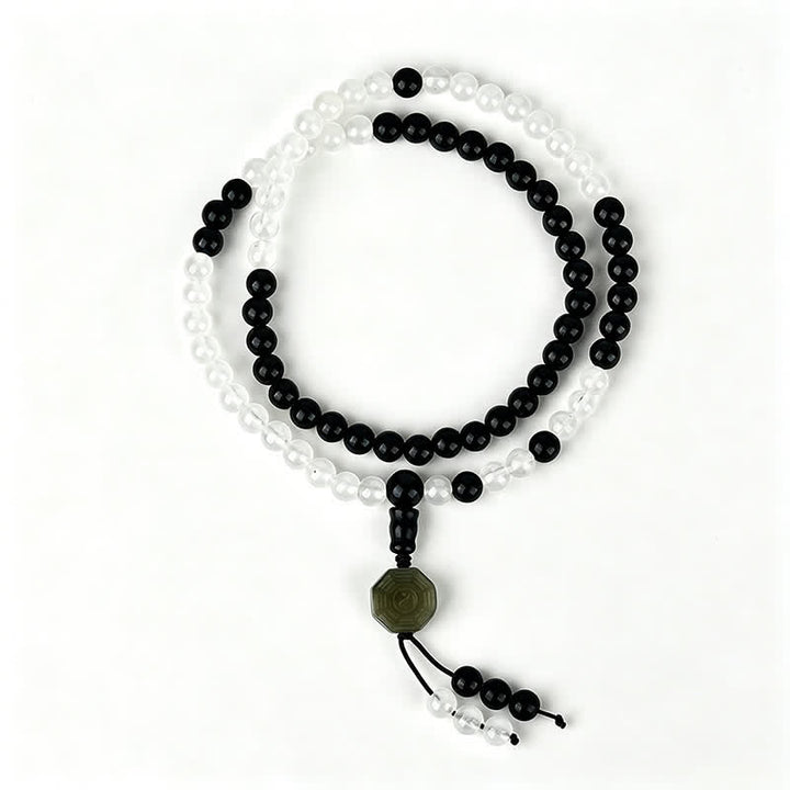 Buddha Stones Bracelet de protection Bagua en obsidienne noire, perlé à la main - image 4