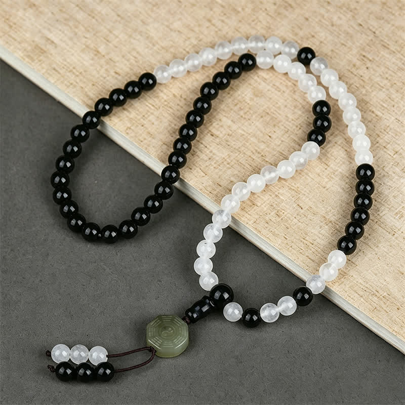 Buddha Stones Bracelet de protection Bagua en obsidienne noire, perlé à la main - Bagua (Équilibre ♥ Harmonie) - image 0