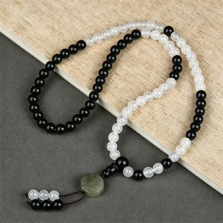 Buddha Stones Bracelet de protection Bagua en obsidienne noire, perlé à la main - Bagua (Équilibre ♥ Harmonie) - image 0