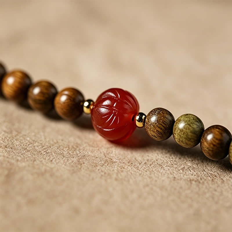 Buddha Stones Mala ethnique rétro tissée à la main en bois de santal vert, symbole de sérénité et de chat - image 15