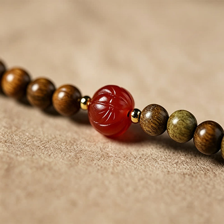 Buddha Stones Mala ethnique rétro tissée à la main en bois de santal vert, symbole de sérénité et de chat - image 15