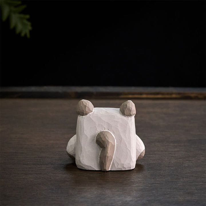 Buddha Stones Décoration de bureau en tilleul sculptée à la main représentant un animal mignon - image 7