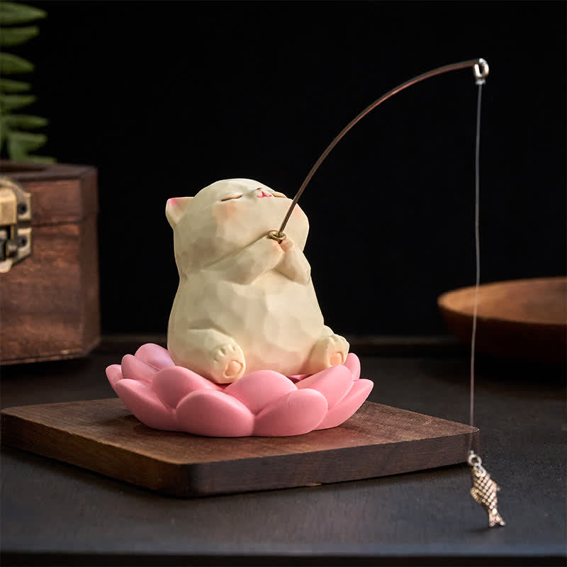Buddha Stones Lotus en résine, nouveau départ, adorable animal de pêche, décoration de bureau - image 1