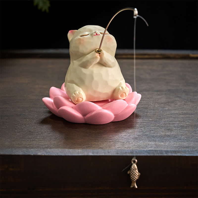 Buddha Stones Lotus en résine, nouveau départ, adorable animal de pêche, décoration de bureau - image 2