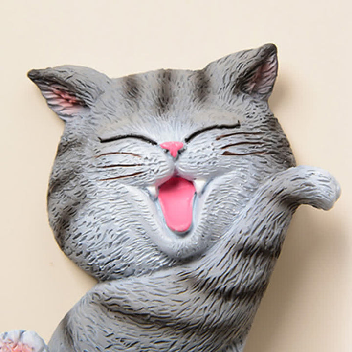 Buddha Stones Plaque d'interrupteur chat en résine peinte, décoration animal mignonne - image 12