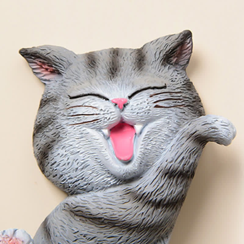 Buddha Stones Plaque d'interrupteur chat en résine peinte, décoration animal mignonne - image 12