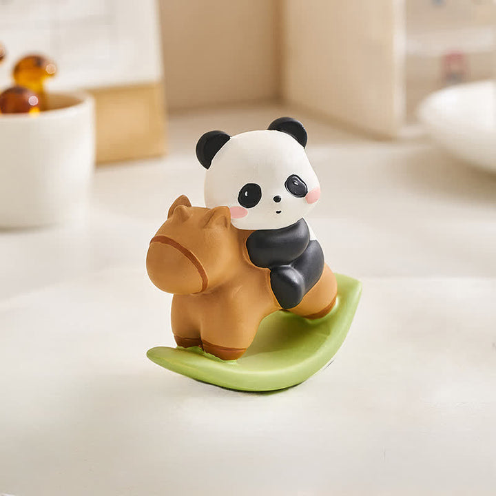 Buddha Stones Décoration de bureau Panda mignon en résine, style rock harmonieux - image 3