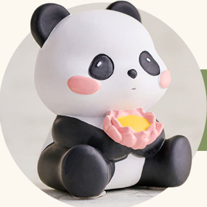 Buddha Stones Support de téléphone en résine Lotus Panda, décoration animalière mignonne - image 26