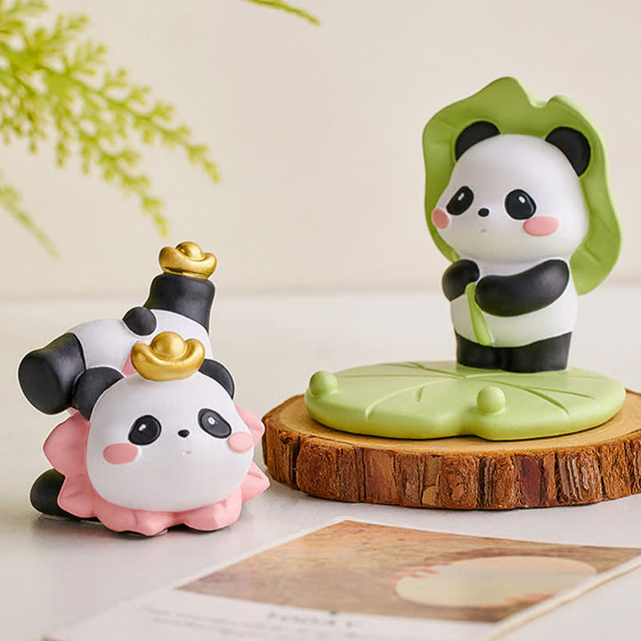 Buddha Stones Support de téléphone en résine Lotus Panda, décoration animalière mignonne - image 4