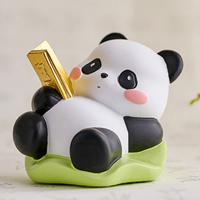 Buddha Stones Support de téléphone en résine Lotus Panda, décoration animalière mignonne - image 12