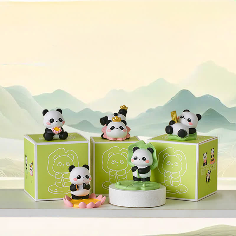 Buddha Stones Support de téléphone en résine Lotus Panda, décoration animalière mignonne - image 1