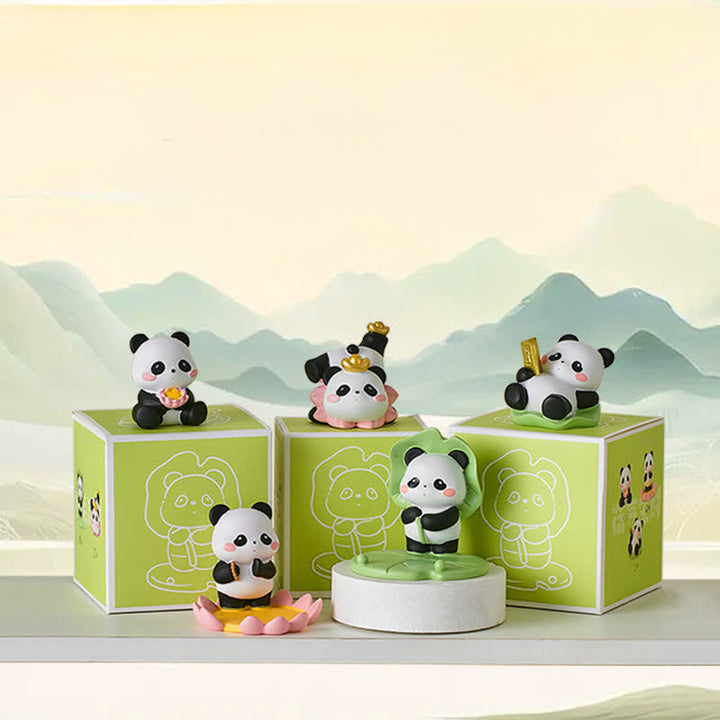 Buddha Stones Support de téléphone en résine Lotus Panda, décoration animalière mignonne - image 1