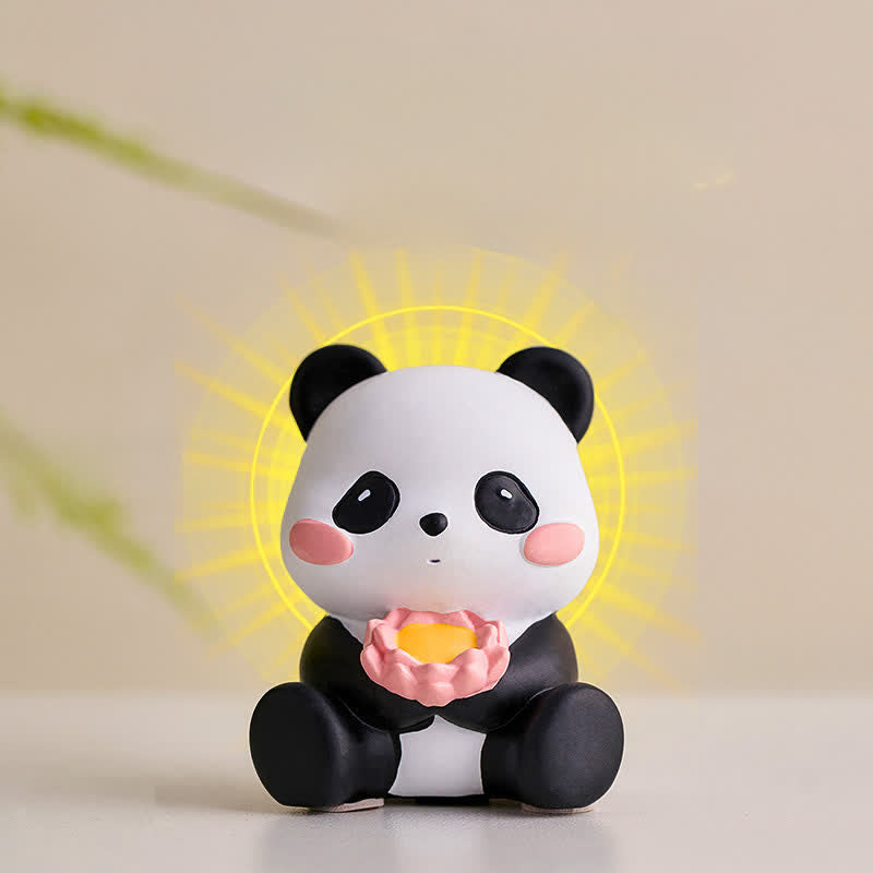 Buddha Stones Support de téléphone en résine Lotus Panda, décoration animalière mignonne - image 25