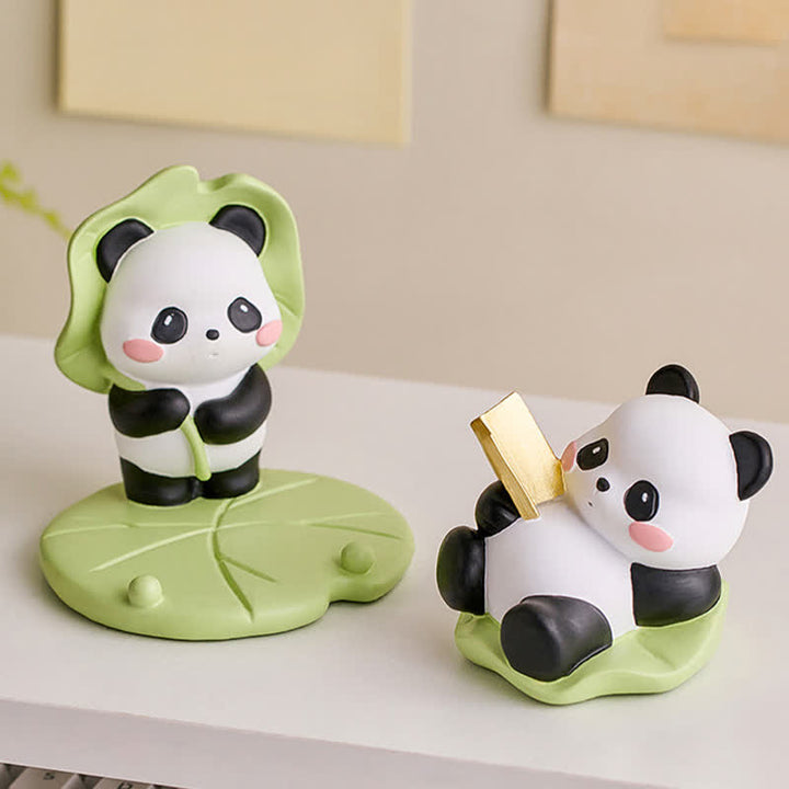 Buddha Stones Support de téléphone en résine Lotus Panda, décoration animalière mignonne - image 7