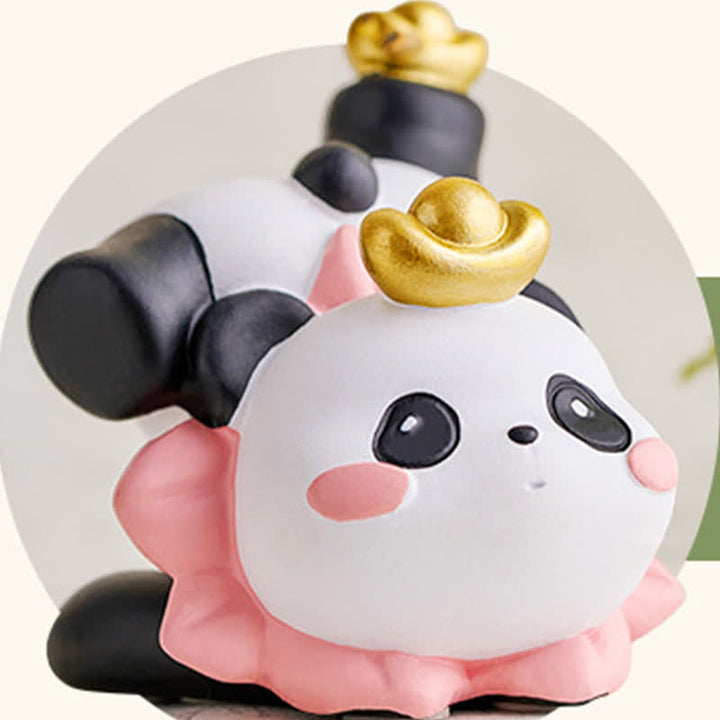 Buddha Stones Support de téléphone en résine Lotus Panda, décoration animalière mignonne - image 18