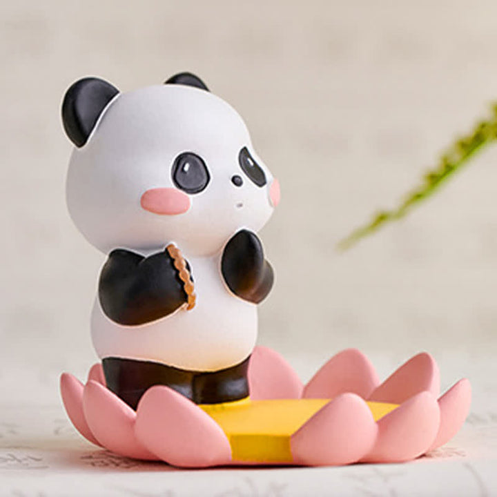 Buddha Stones Support de téléphone en résine Lotus Panda, décoration animalière mignonne - image 16