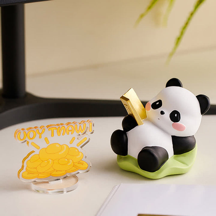 Buddha Stones Support de téléphone en résine Lotus Panda, décoration animalière mignonne - image 10