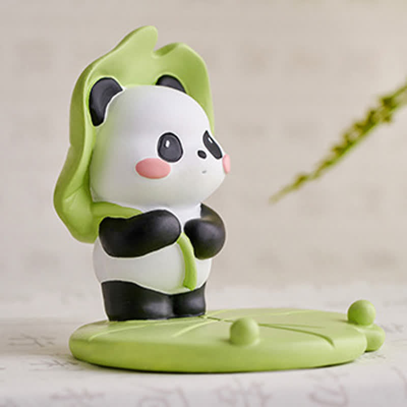 Buddha Stones Support de téléphone en résine Lotus Panda, décoration animalière mignonne - image 20