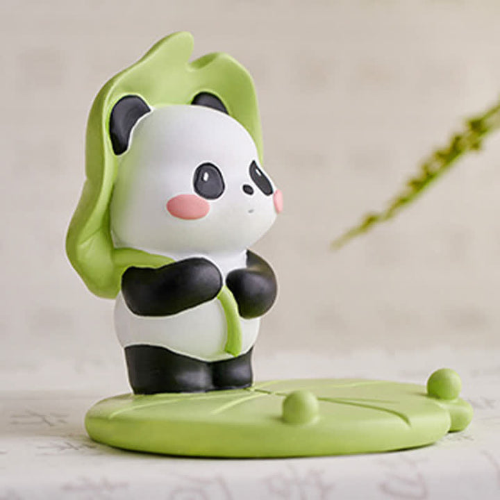 Buddha Stones Support de téléphone en résine Lotus Panda, décoration animalière mignonne - image 20