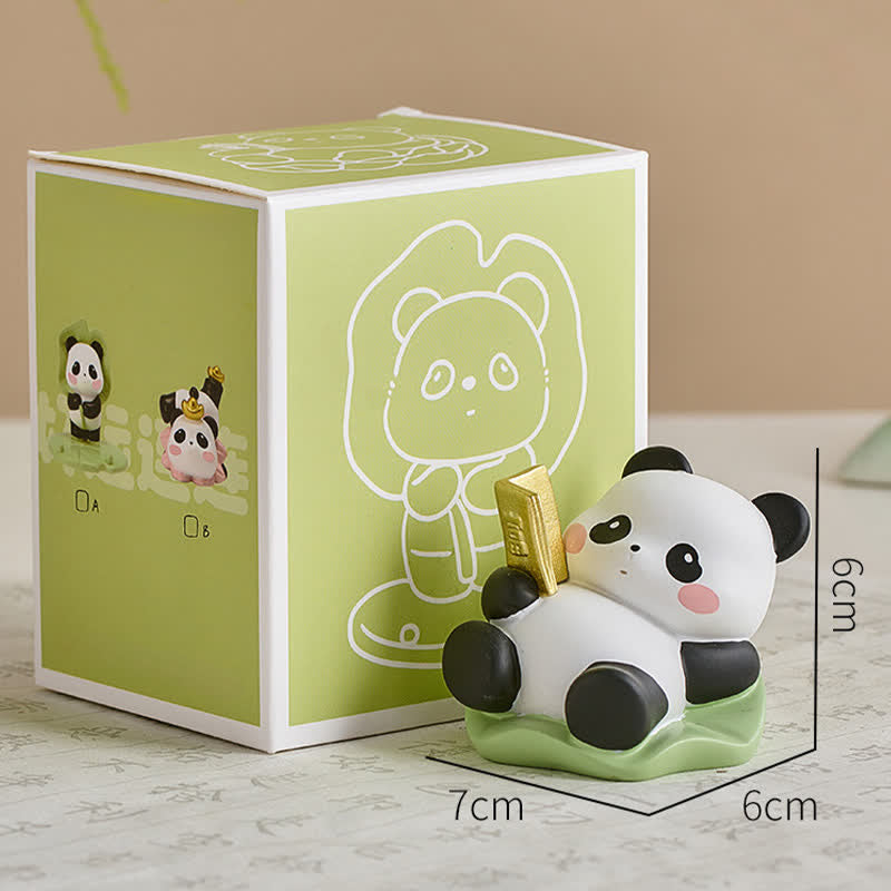Buddha Stones Support de téléphone en résine Lotus Panda, décoration animalière mignonne - Panda - En train de lire un livre - Résine (Protection ♥ Stabilité Énergie) - image 9