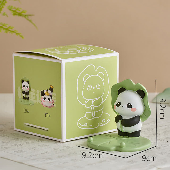 Buddha Stones Support de téléphone en résine Lotus Panda, décoration animalière mignonne - Panda - portant un chapeau en feuille de lotus - Résine (Protection ♥ Stabilité Énergie) - image 19