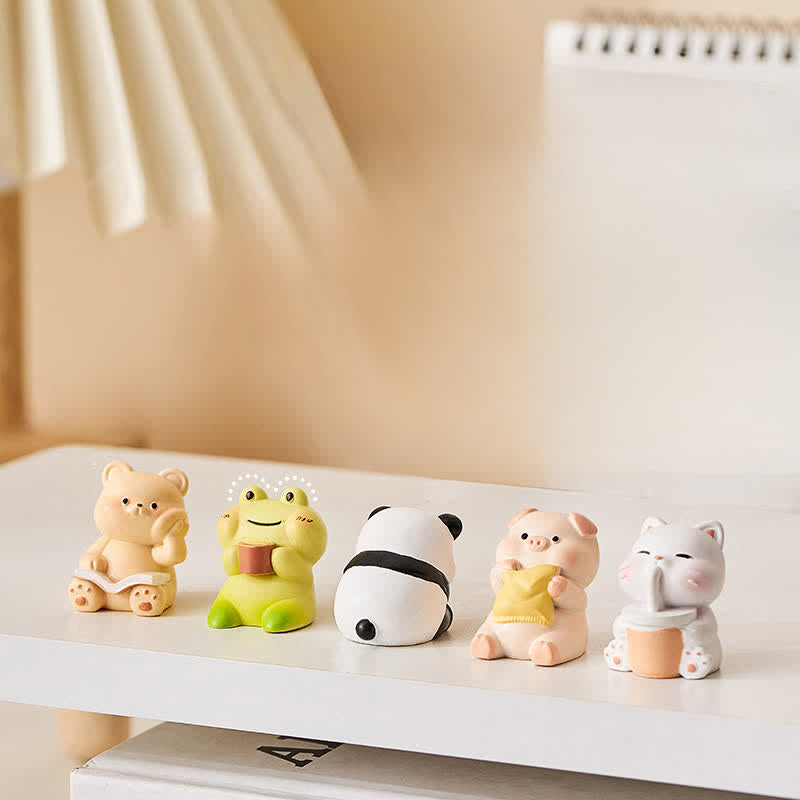 Buddha Stones Fauteuil à bascule en résine, motif animal kawaii, décoration de bureau confortable - image 15