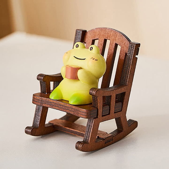 Buddha Stones Fauteuil à bascule en résine, motif animal kawaii, décoration de bureau confortable - image 0