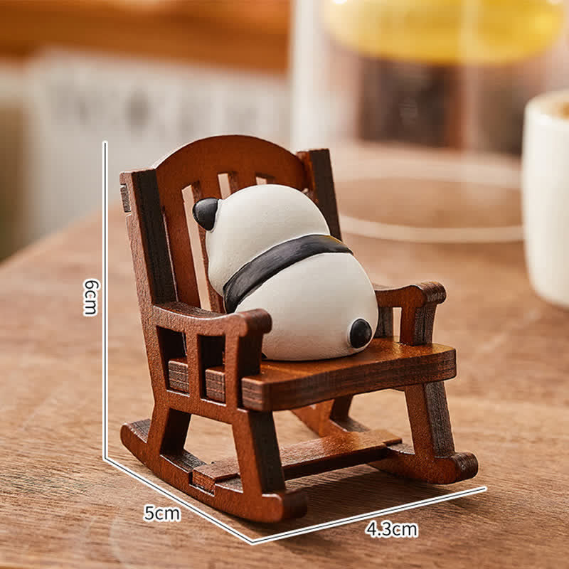 Buddha Stones Fauteuil à bascule en résine, motif animal kawaii, décoration de bureau confortable - Panda - Résine (Protection ♥ Stabilité Énergie) - image 7