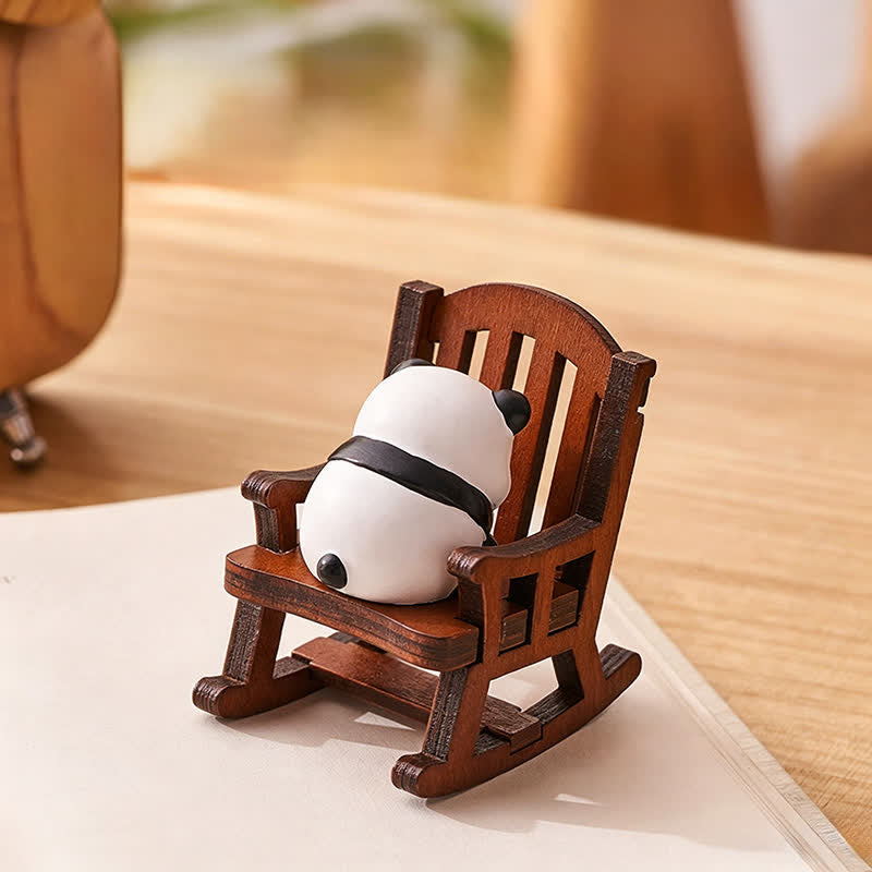 Buddha Stones Fauteuil à bascule en résine, motif animal kawaii, décoration de bureau confortable - image 8