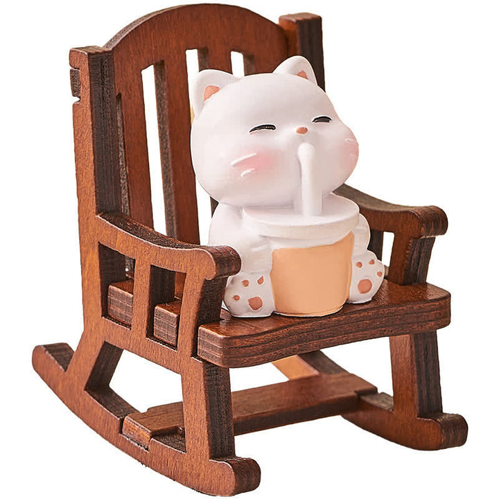 Buddha Stones Fauteuil à bascule en résine, motif animal kawaii, décoration de bureau confortable - image 10