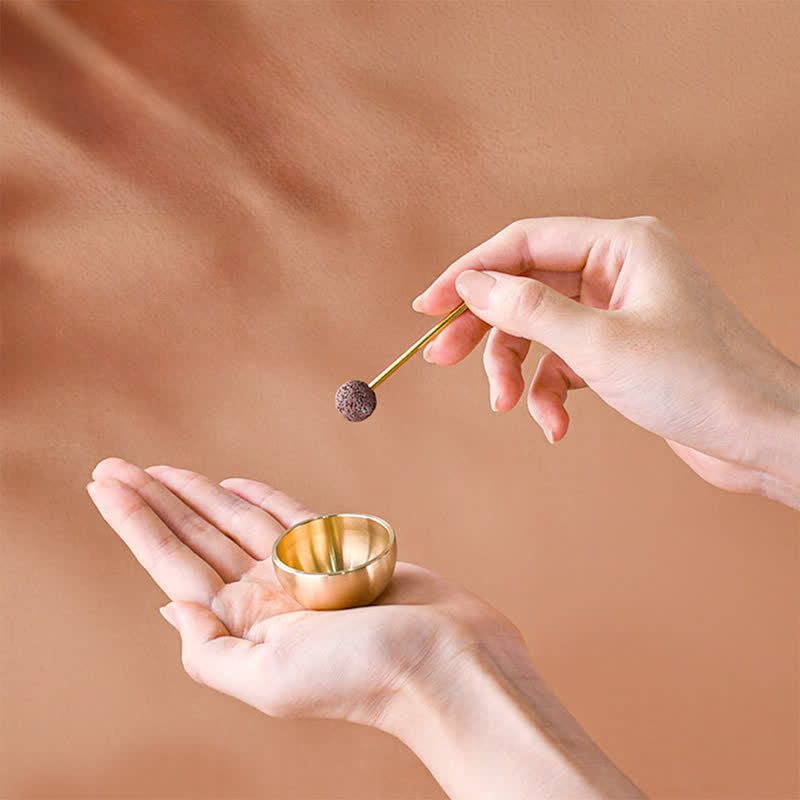 Buddha Stones Coffret cadeau de mini bols chantants de méditation en laiton pour l'ancrage - image 1