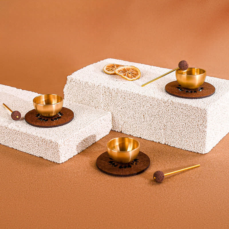 Buddha Stones Coffret cadeau de mini bols chantants de méditation en laiton pour l'ancrage - image 7