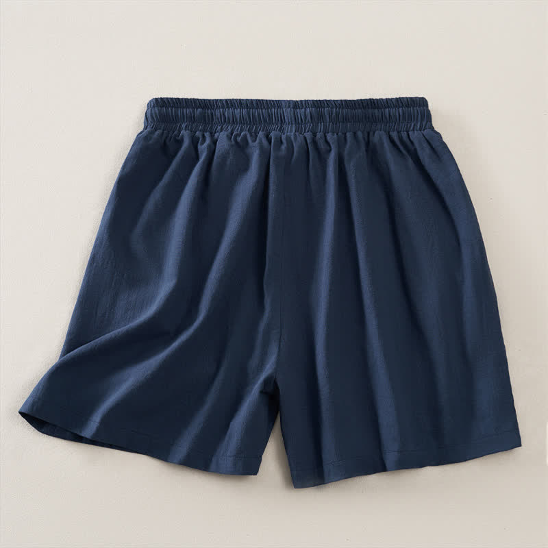 Buddha Stones Short d'été minimaliste décontracté pour femme, à cordon de serrage, uni, avec poche - image 1