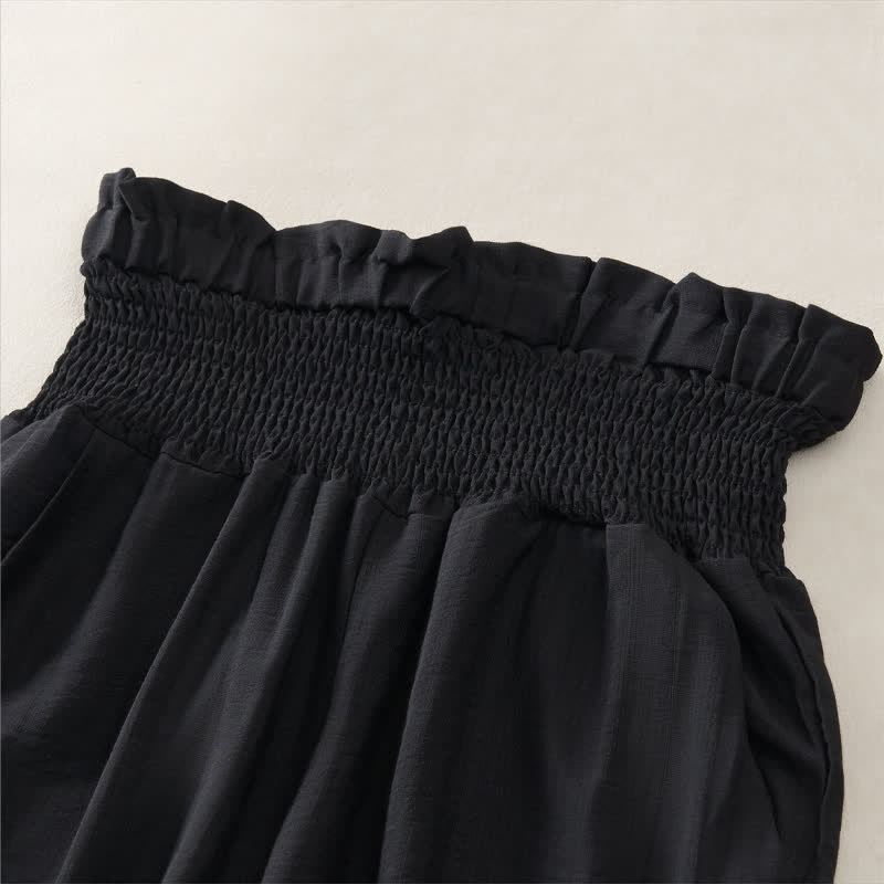 Buddha Stones Pantalon court d'été minimaliste et décontracté pour femme, avec poche - image 10