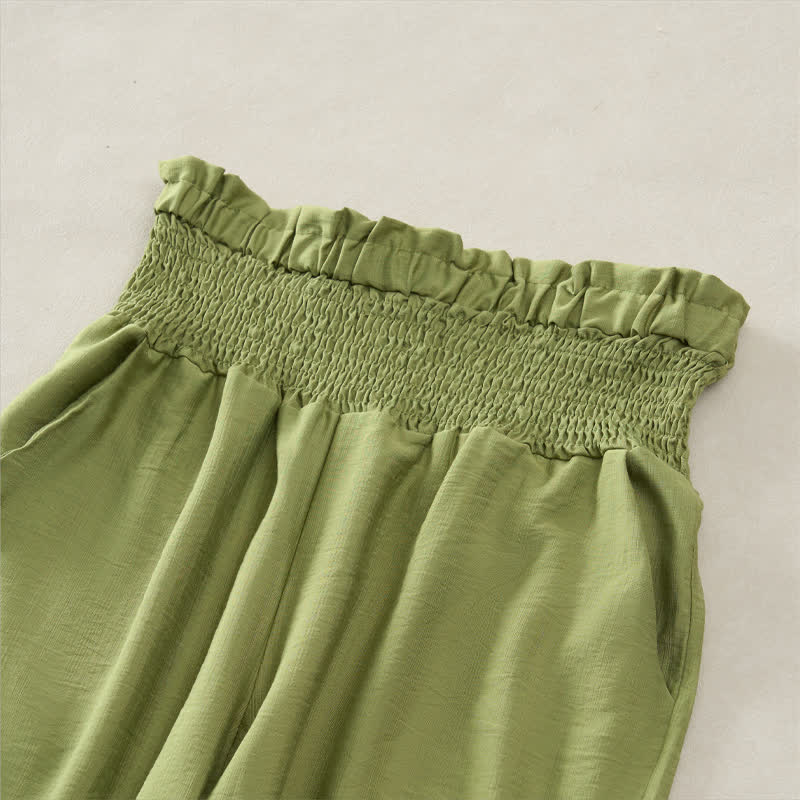 Buddha Stones Pantalon court d'été minimaliste et décontracté pour femme, avec poche - image 16