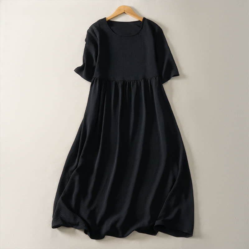 Robe d'été minimaliste et décontractée à manches courtes pour femme, avec poche , Buddha Stones - Noir - US8-10, UK/AU12-14, EU40-42 (2XL) - image 8