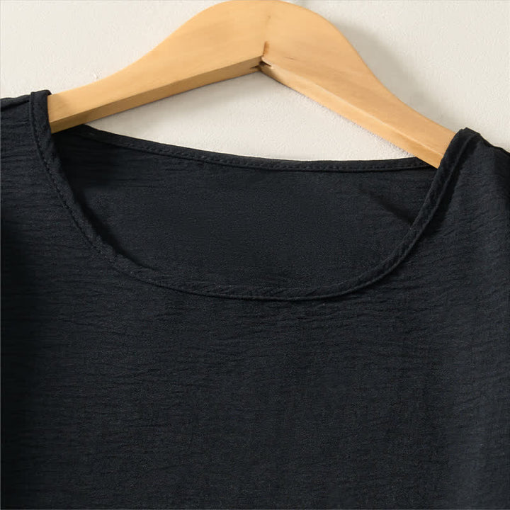Robe d'été minimaliste et décontractée à manches courtes pour femme, avec poche , Buddha Stones - image 10