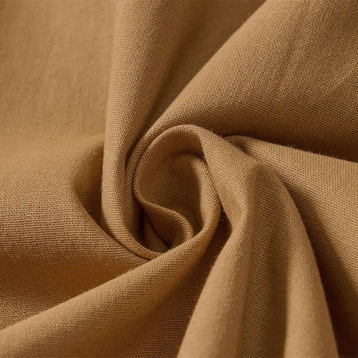 Buddha Stones Robe d'été minimaliste, simple, unie, à manches courtes et poches pour femme - image 7
