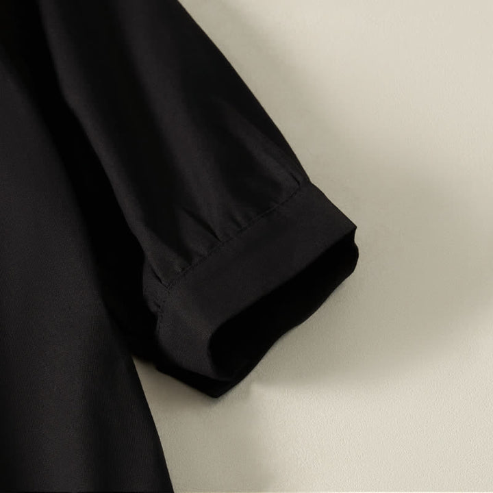 Buddha Stones Robe d'été minimaliste, simple, unie, à manches courtes et poches pour femme - image 12