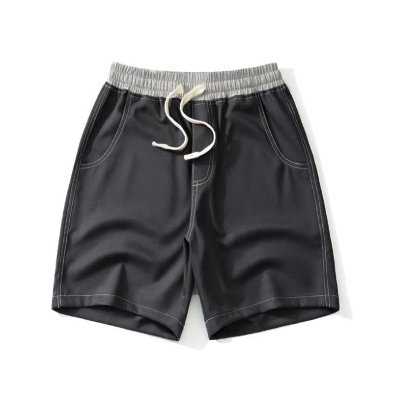 Short d'été décontracté et sportif pour homme, à cordon de serrage, couleur unie, avec poche , Buddha Stones - Gris sombre - US/UK/AU42, EU52 (3XL) - image 0